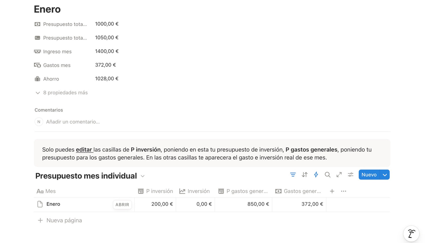 Plantilla Notion de Finanzas personales