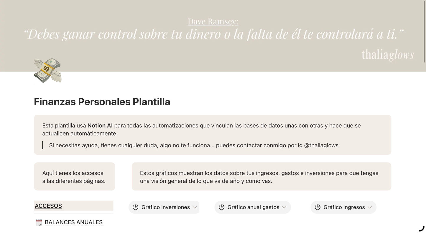 Plantilla Notion de Finanzas personales