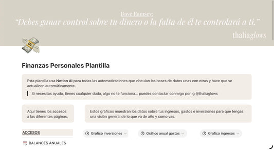 Plantilla Notion de Finanzas personales